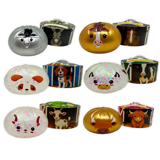 Fun Doh Farm Barnyard Dumpling Squishy Toys – Choose Your Animal