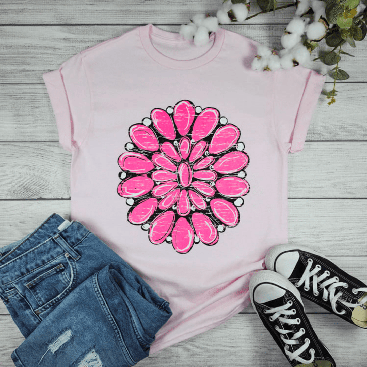 Hot Pink Stone Graphic Tee