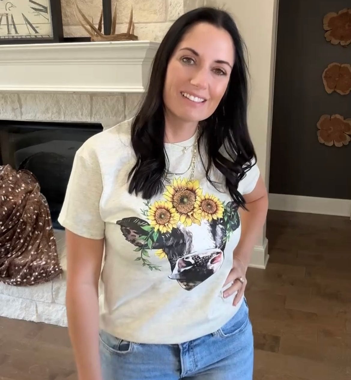 Sunflower Cow Graphic Tee