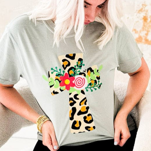 Leopard Cross Graphic Tee