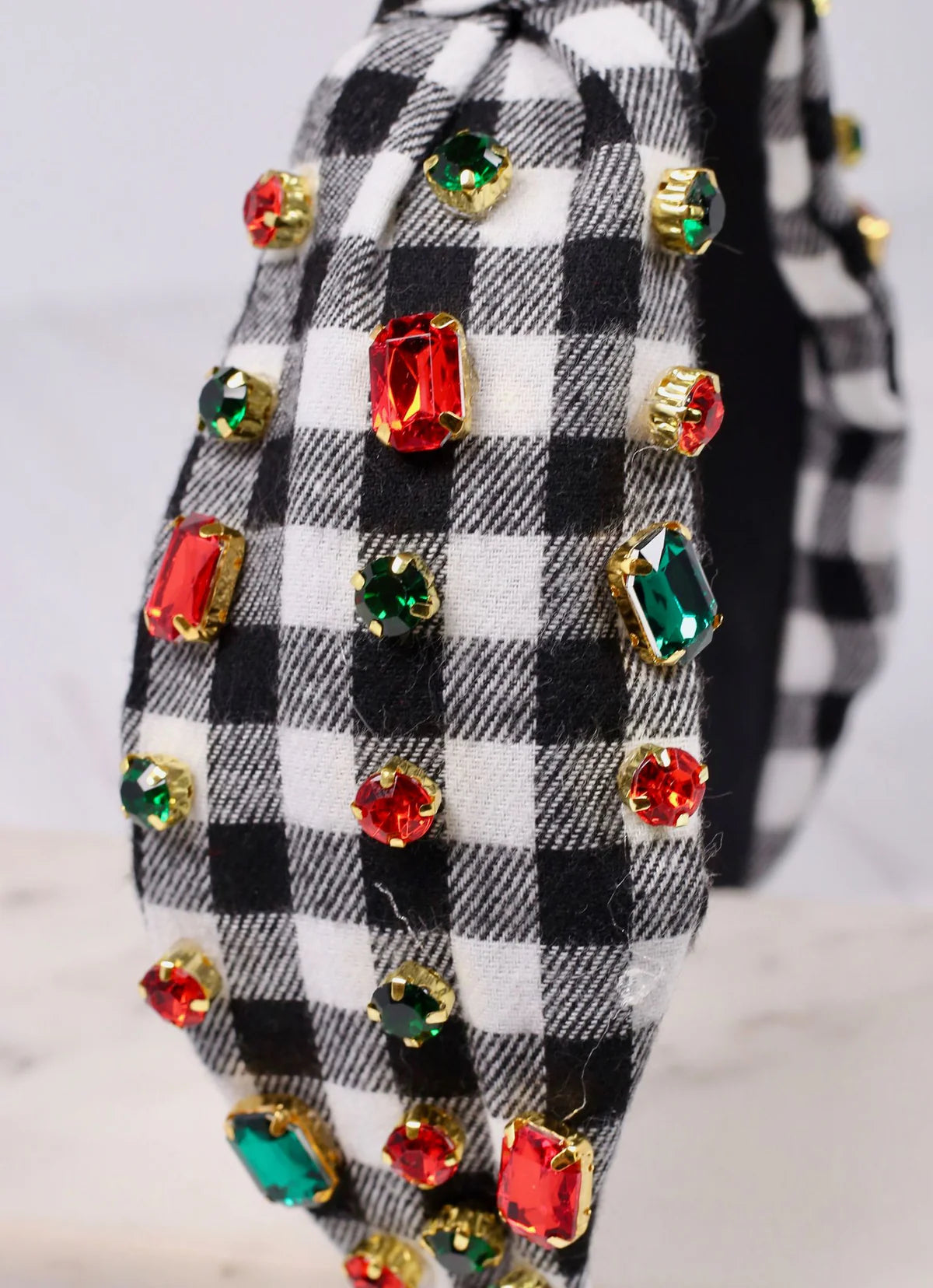 Pammy Plaid Jeweled Headband