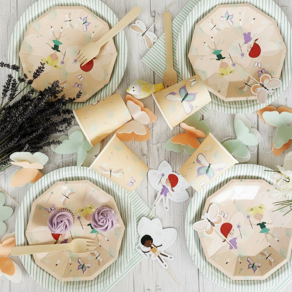 Fairy Birthday Party Supplies Kit – Plates, Cups, Napkins & More | Party in a Box