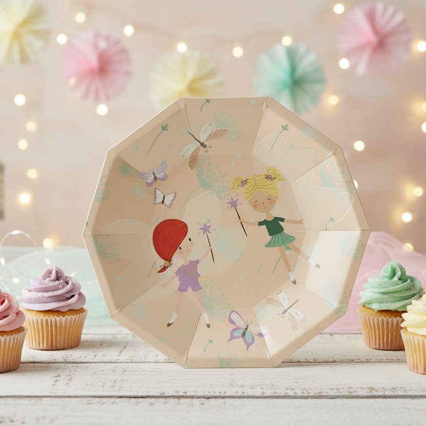 Pastel Fairy Small Plates 7" (Set of 8) – Fairy Garden Birthday Party Supplies