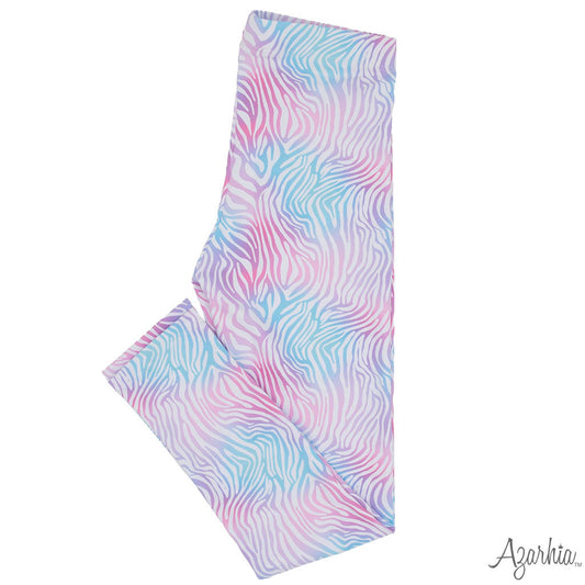 Watercolor Zebra Print Girls Legging
