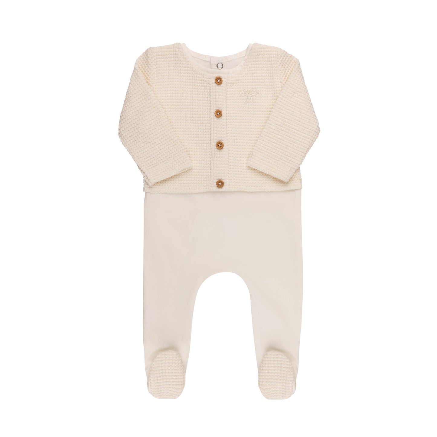 Faux Cardigan Footie & Hat (cotton edition)
