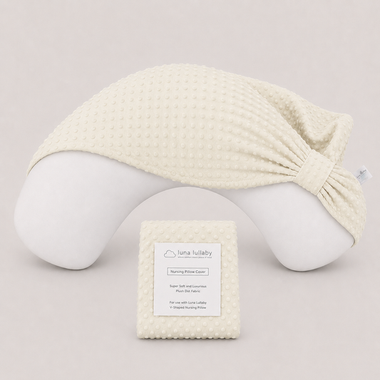 Ivory Dot Nursing Pillow Cover | Luna Lullaby