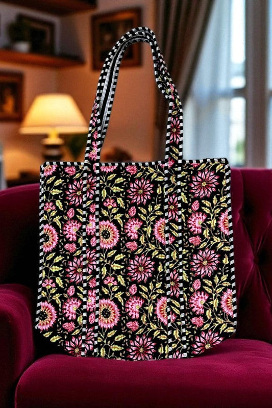 SC - ETA 8/18 - Midnight Garden Floral Tote Bag