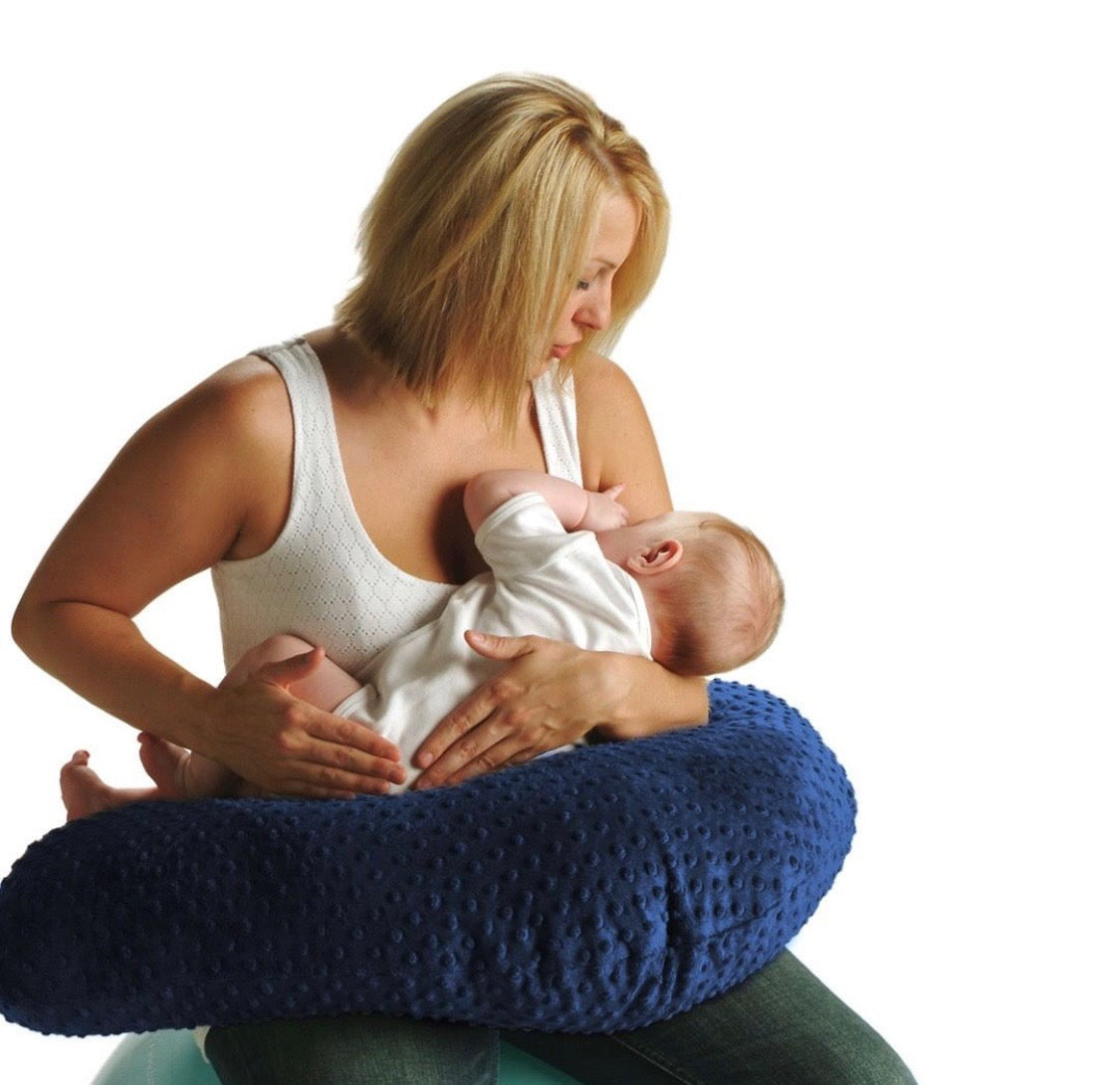 Award-Winning Nursing Pillow - Grey Plush Smooth Design | Ergonomic Breastfeeding Support | Luna Lullaby