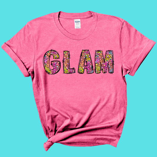 Glam Rainbow Leopard Graphic Tee