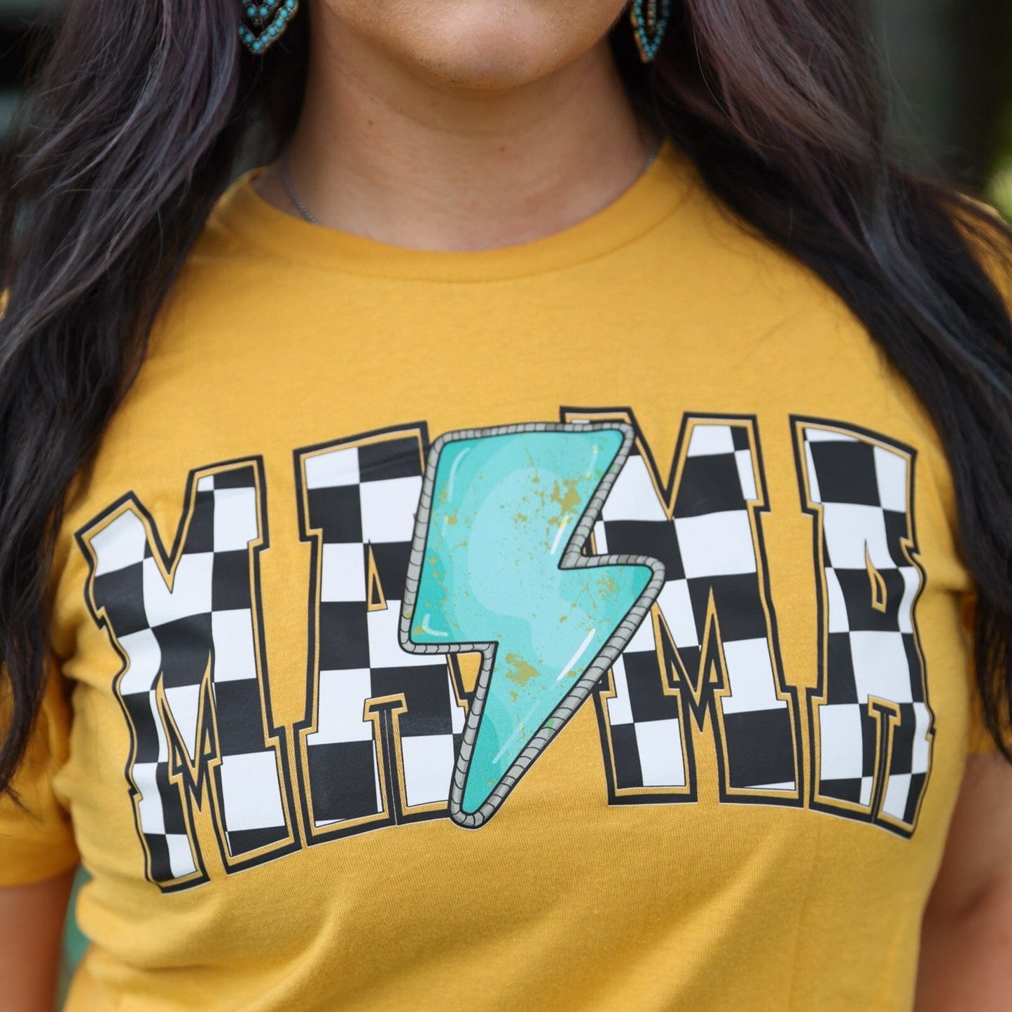 Checkered Lightning MAMA Soft Graphic Tee