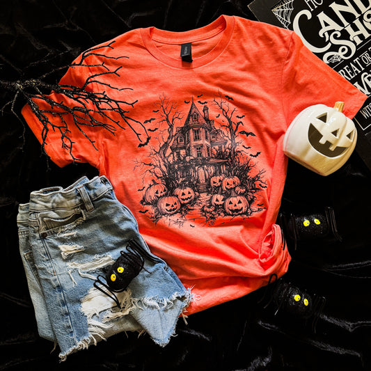 Haunted House Bats Soft Graphic Tee