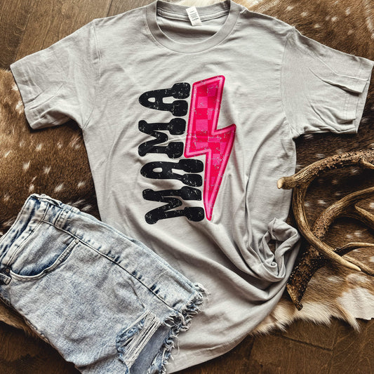 Hot Pink Lightning Mama Graphic Tee