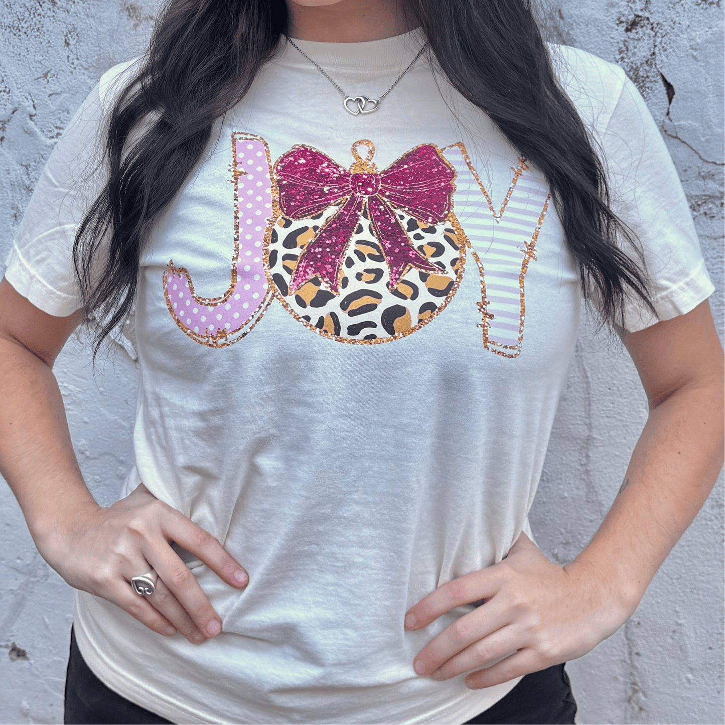 Joy Leopard Ornament Graphic Tee