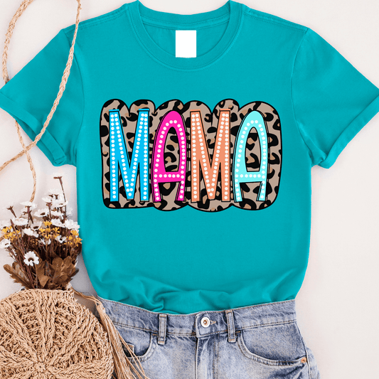 Leopard Colorful Mama Graphic Tee