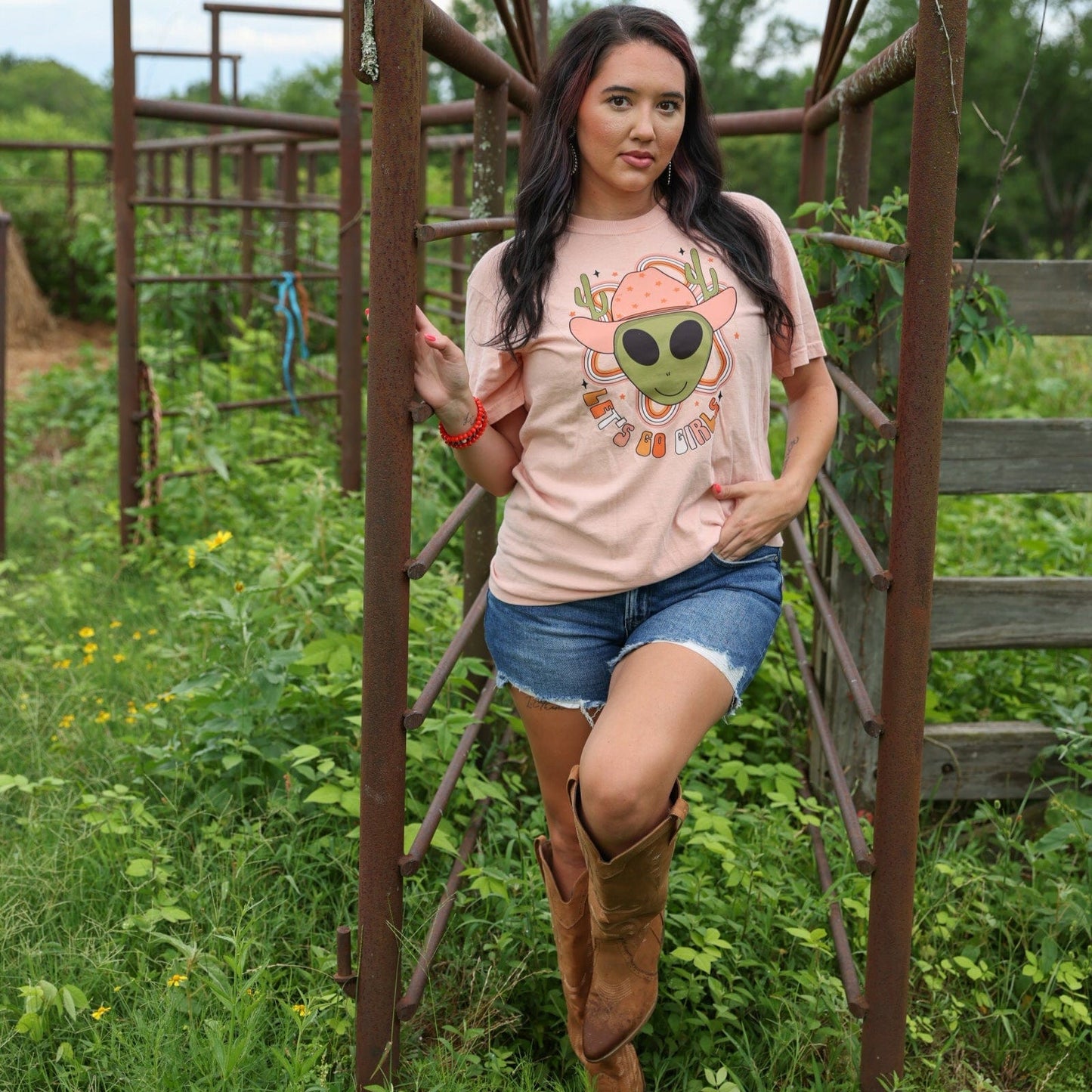Let’s Go Girls Alien Cowgirl Soft Graphic Tee