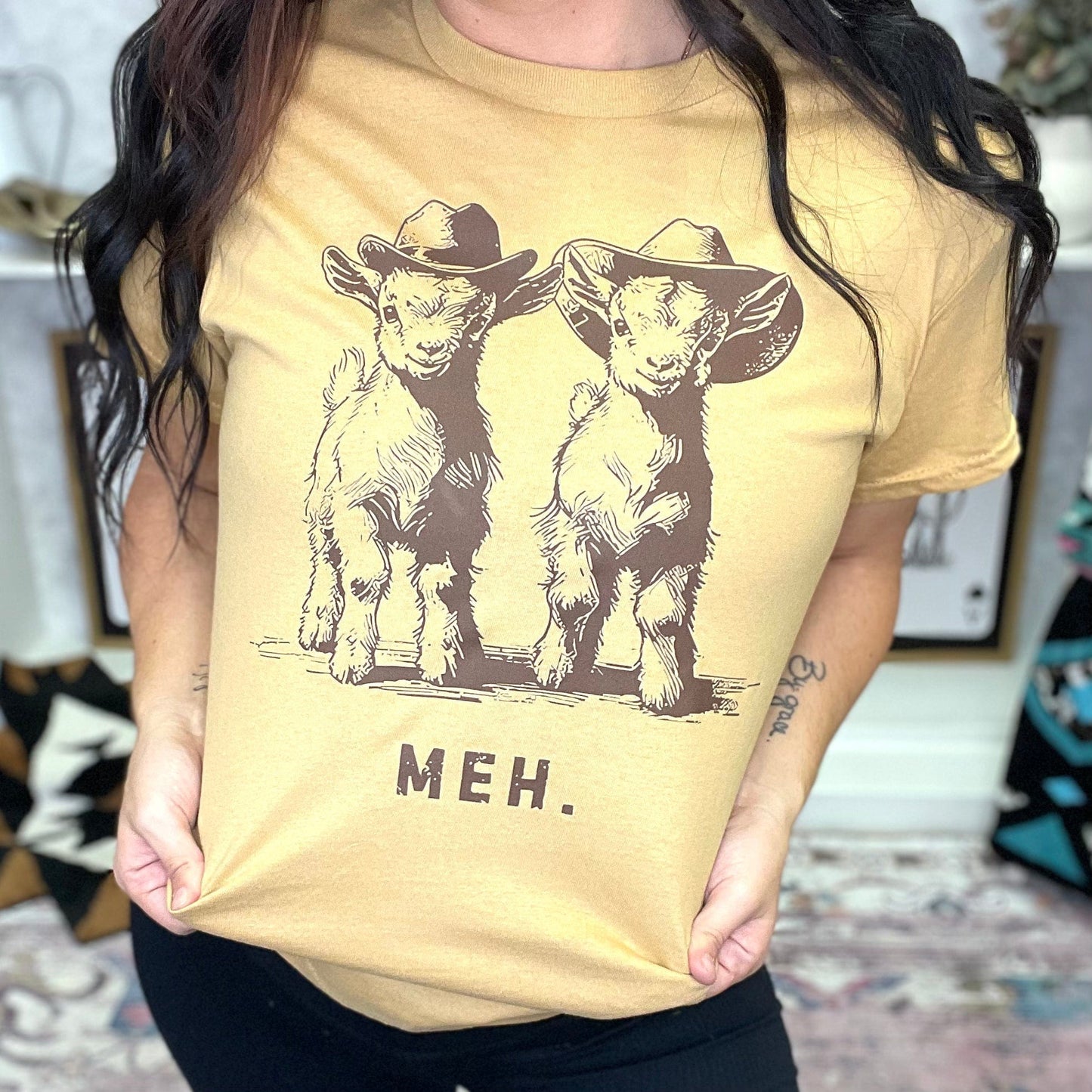 Meh. Cowboy Goats Graphic Tee