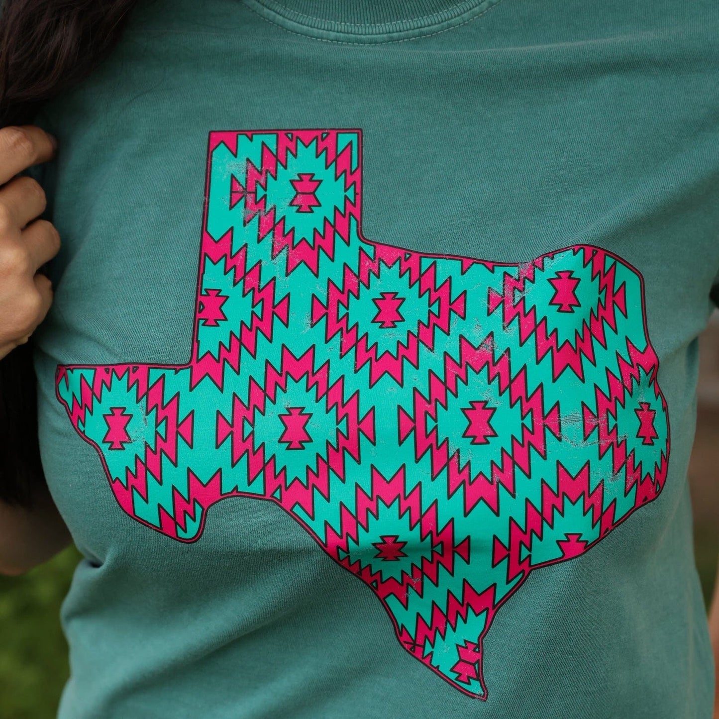 Pink Aztec Texas Soft Graphic Tee