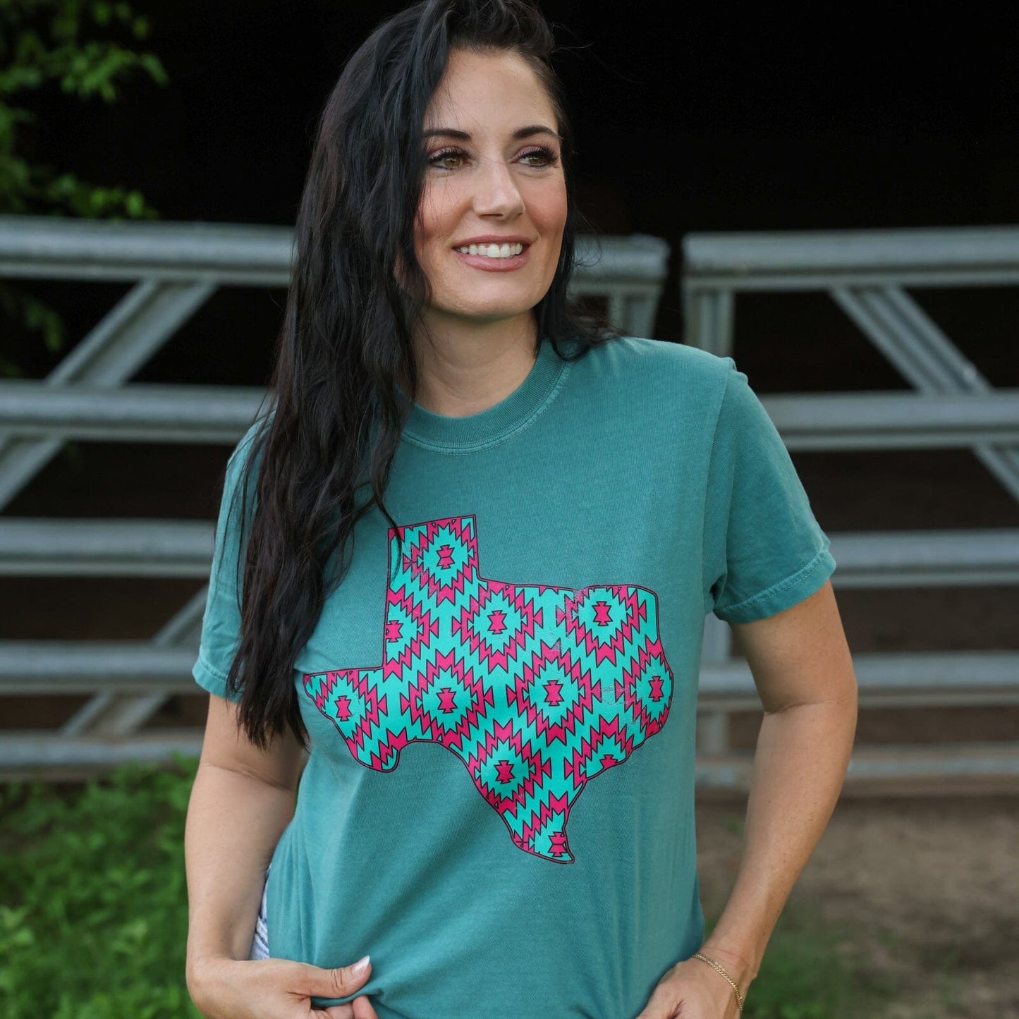 Pink Aztec Texas Soft Graphic Tee