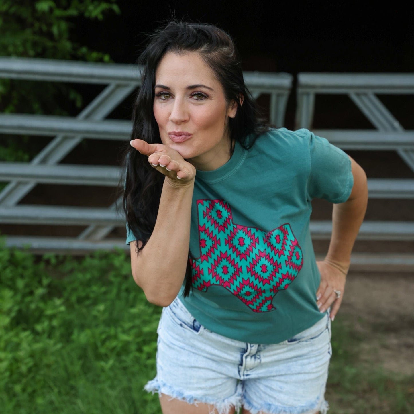 Pink Aztec Texas Soft Graphic Tee