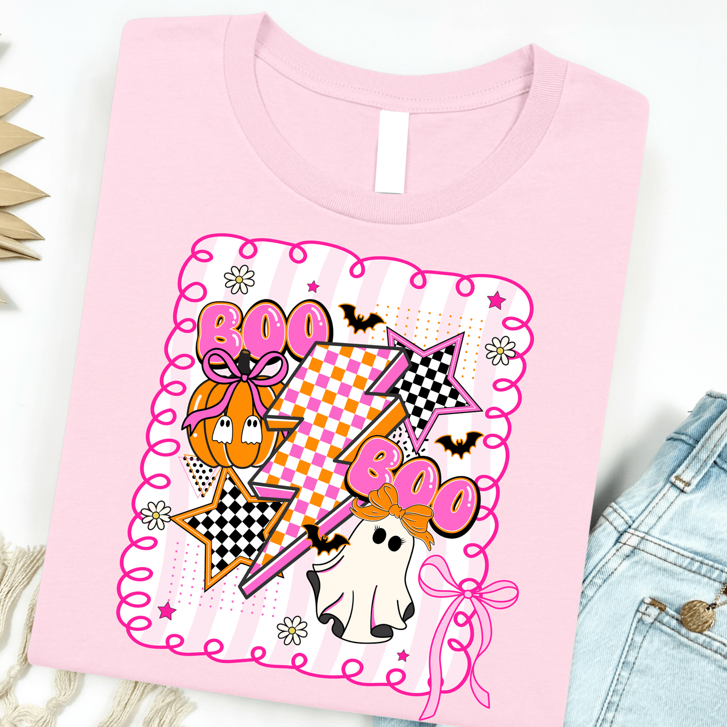 Pink Halloween Collage Graphic Tee