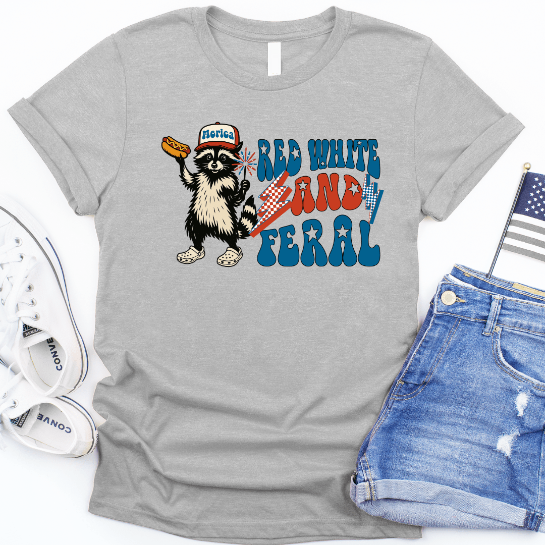 Red White and Feral Graphic Tee