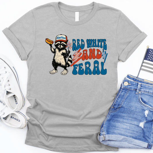 Red White and Feral Graphic Tee