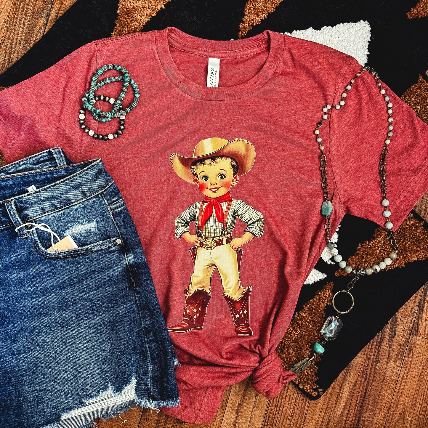 Retro Cowboy Kid Soft Graphic Tee