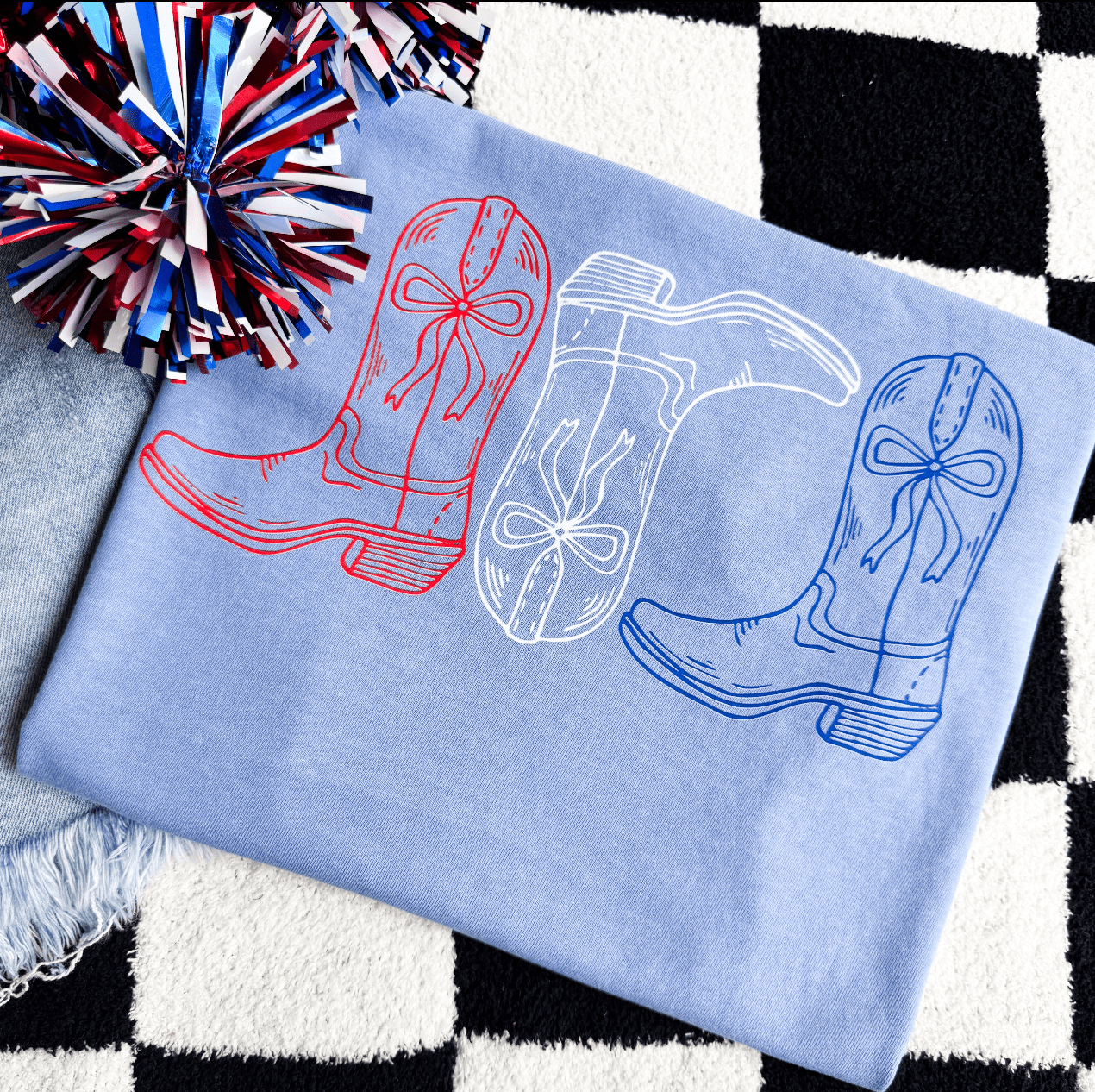 Simple Patriotic Boots Graphic Tee