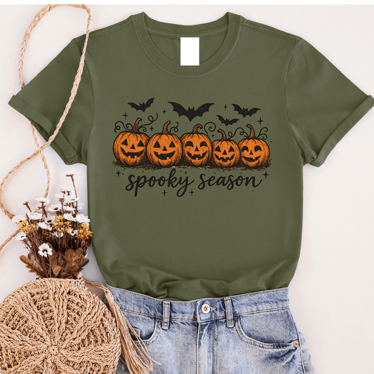 Spooky Season Jack & Bats Graphic Tee