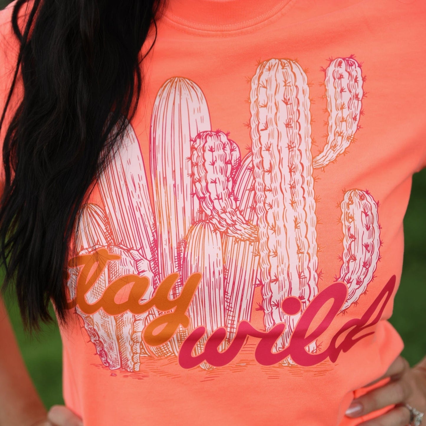 Stay Wild Cactus Neon Soft Graphic Tee