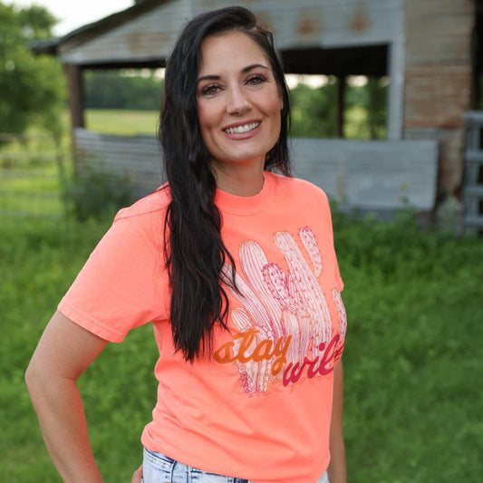 Stay Wild Cactus Neon Soft Graphic Tee