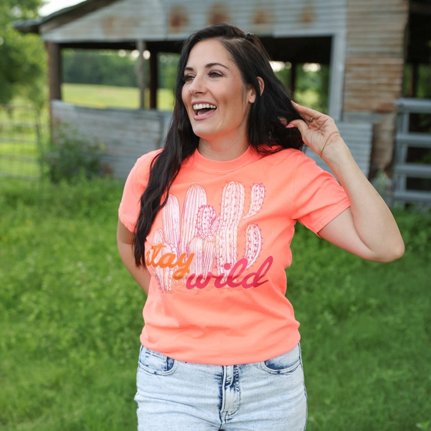 Stay Wild Cactus Neon Soft Graphic Tee