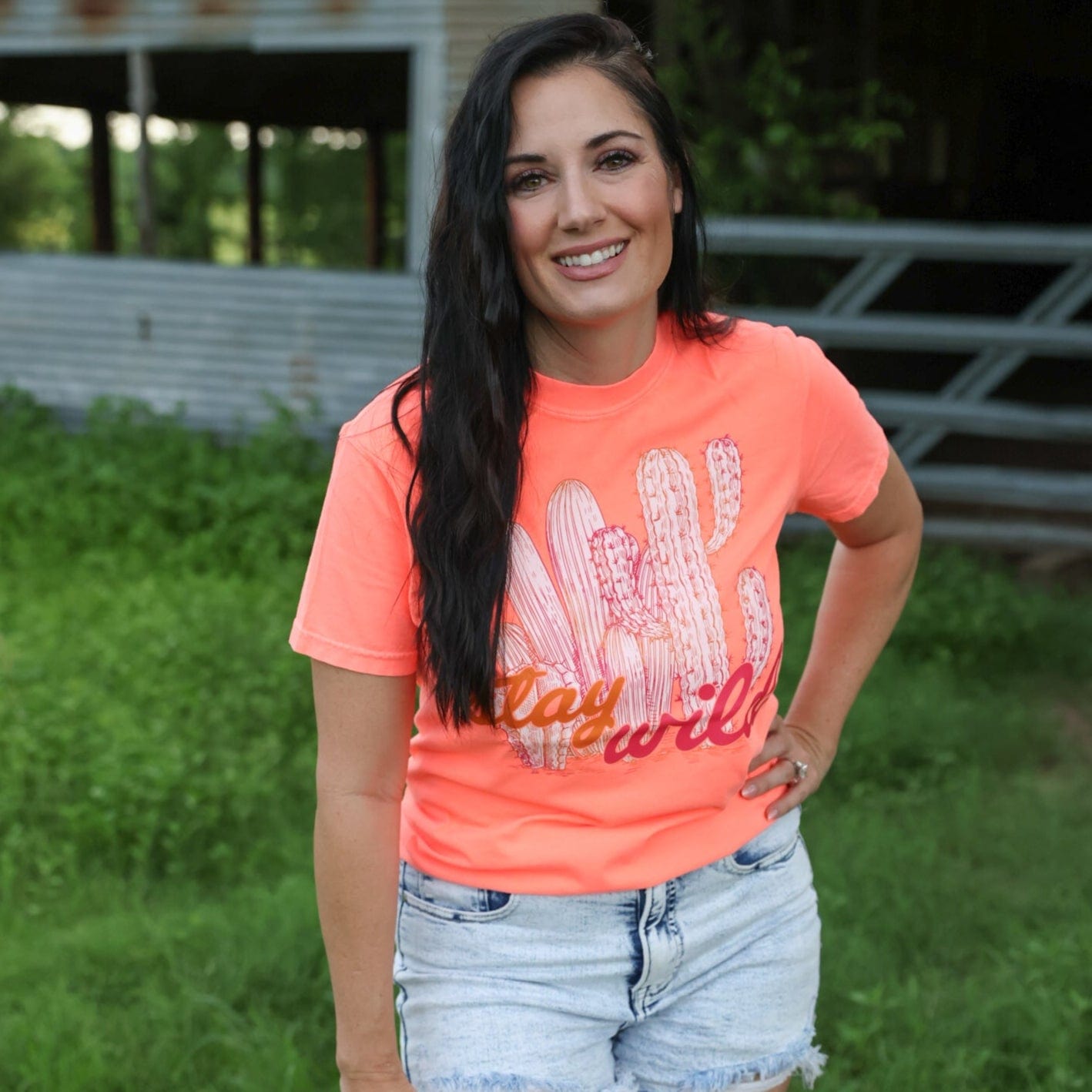 Stay Wild Cactus Neon Soft Graphic Tee