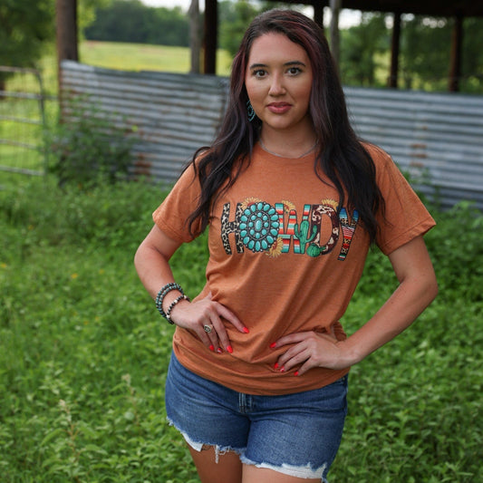 Turquoise Serape Howdy Soft Graphic Tee