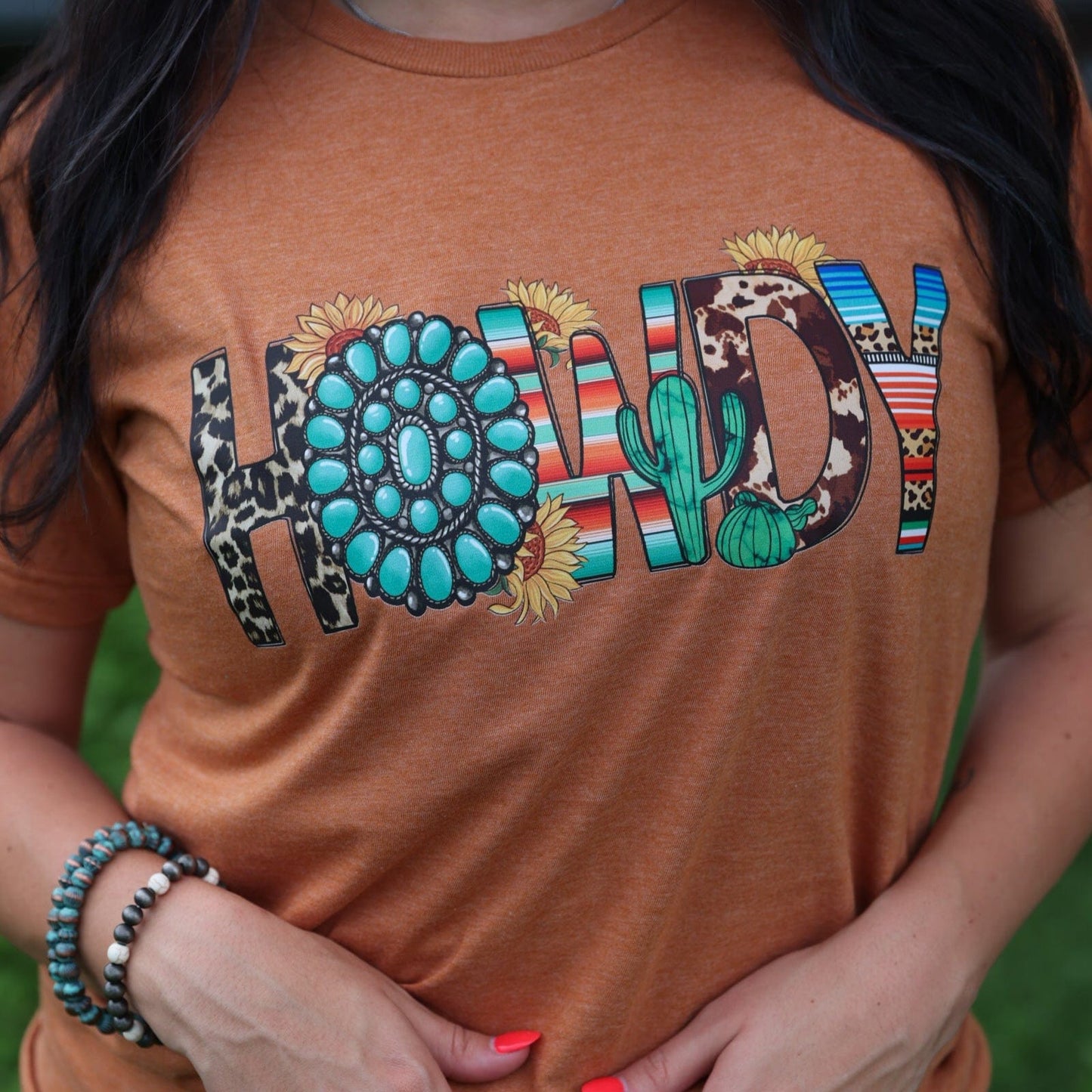 Turquoise Serape Howdy Soft Graphic Tee