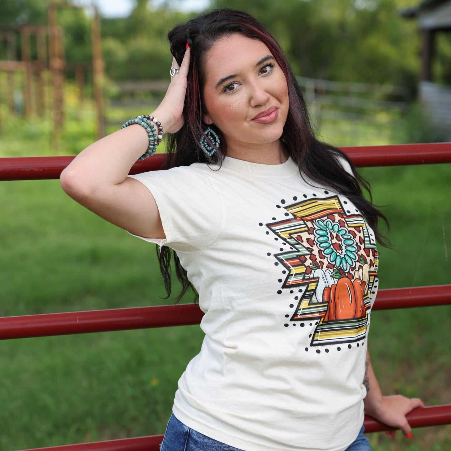 Western Pumpkin Aztec Soft Graphic Tee Soft Graphic Tee