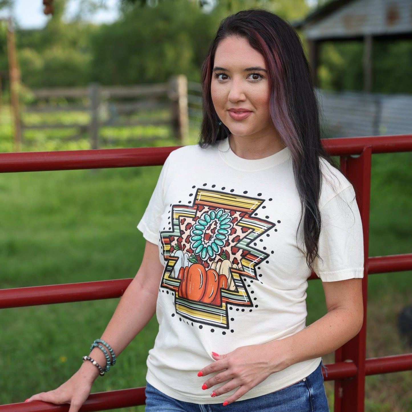 Western Pumpkin Aztec Soft Graphic Tee Soft Graphic Tee