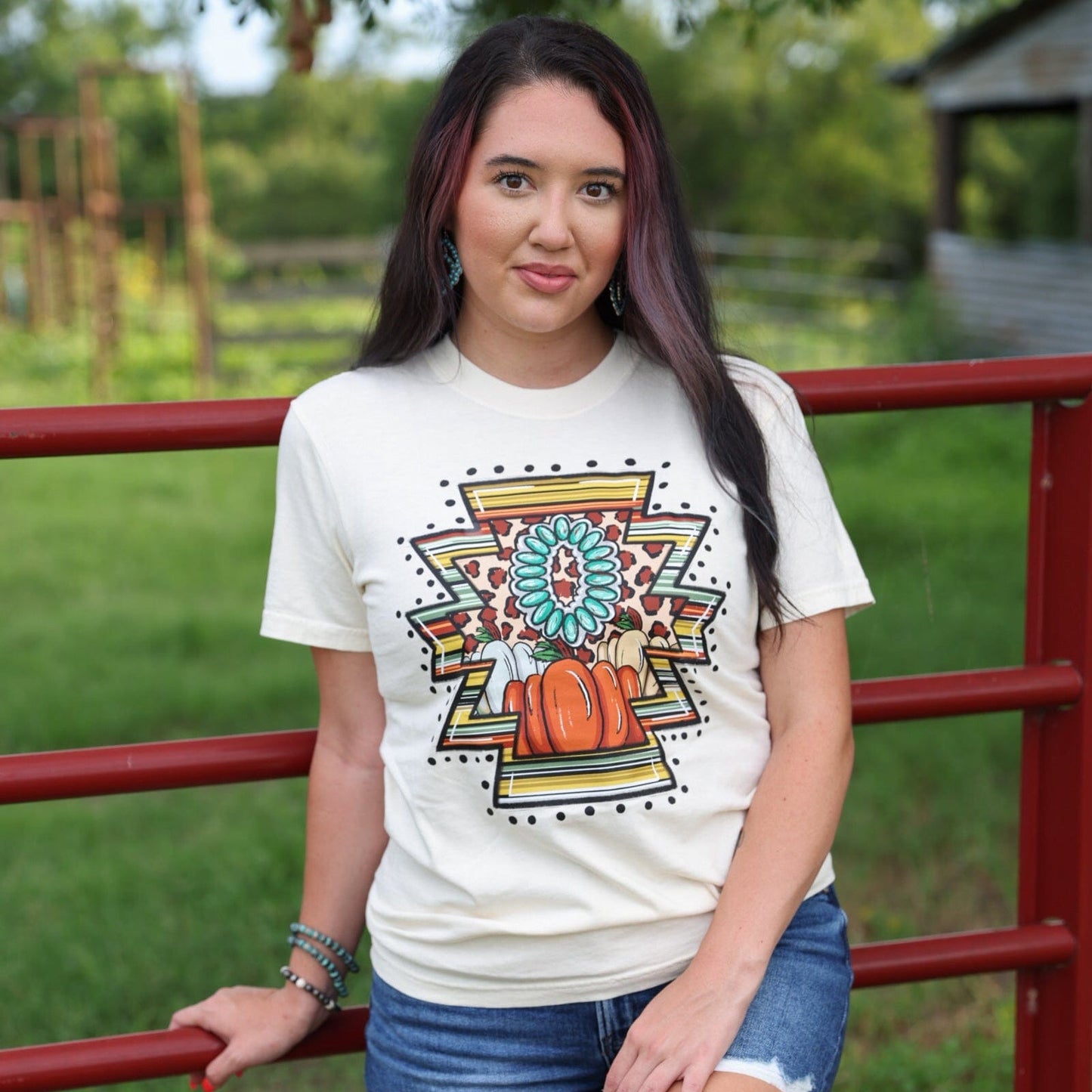 Western Pumpkin Aztec Soft Graphic Tee Soft Graphic Tee