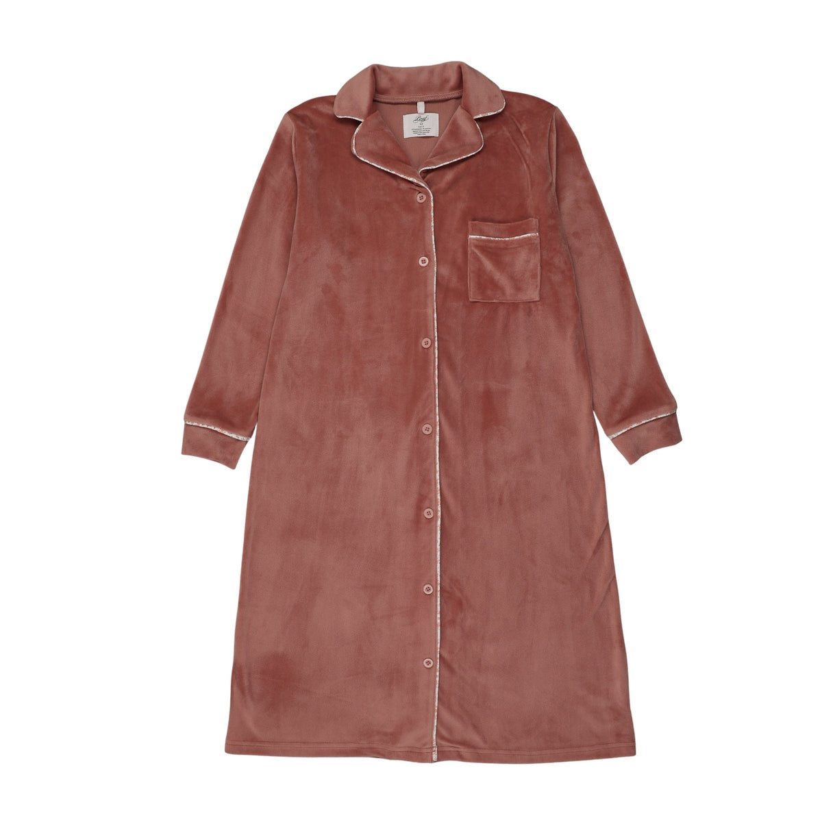 Velour Grandpa Lounge Dress-Pink