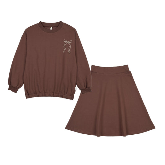Bow Skirt Set-Rosy Brown
