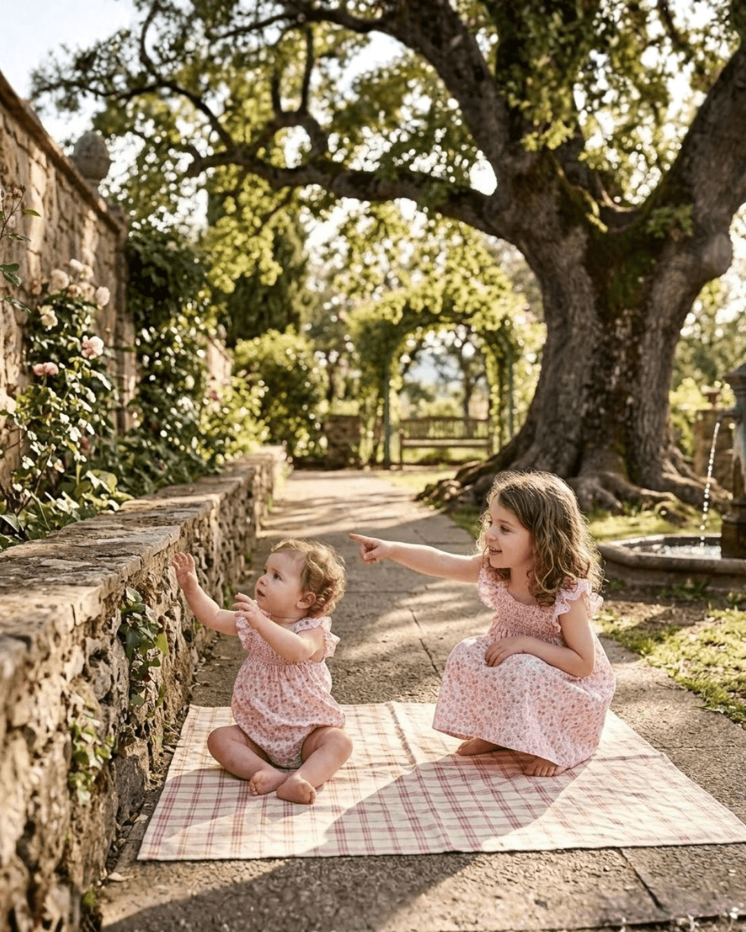 Floral Strawberry Smocked Flutter Dress