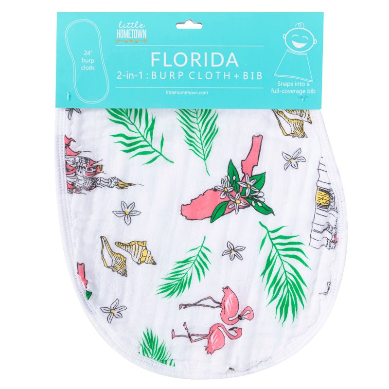 Florida Girl Gift Bundle: Swaddle, Bib & Onesie | Organic Cotton