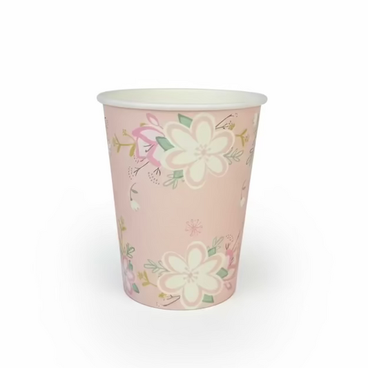Pink Flowers Cups (Set of 8)
