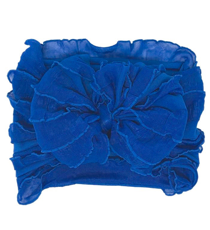 Ruffled Headband- Royal Blue
