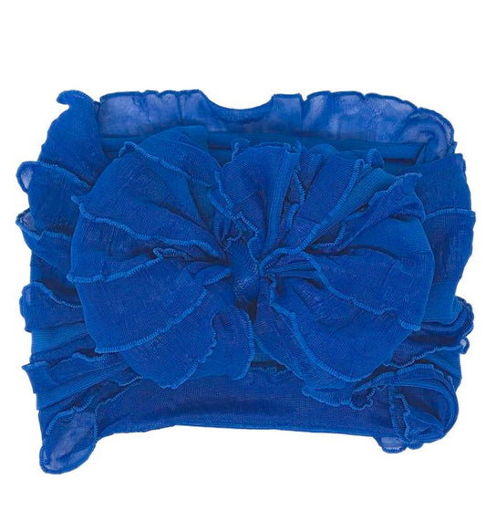 Ruffled Headband- Royal Blue