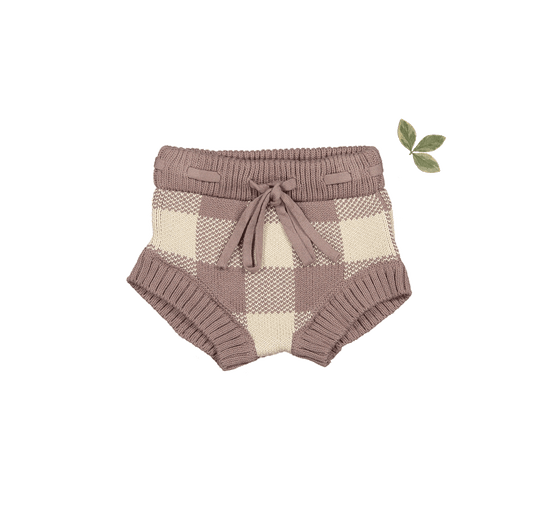 The Gingham Knit Bloomer - Taupe