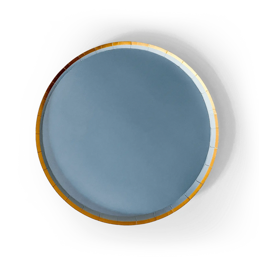Gold Cornflower Blue Paper Plate (8pcs)