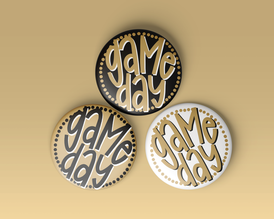 Polka Dot Game Day Button - Gold