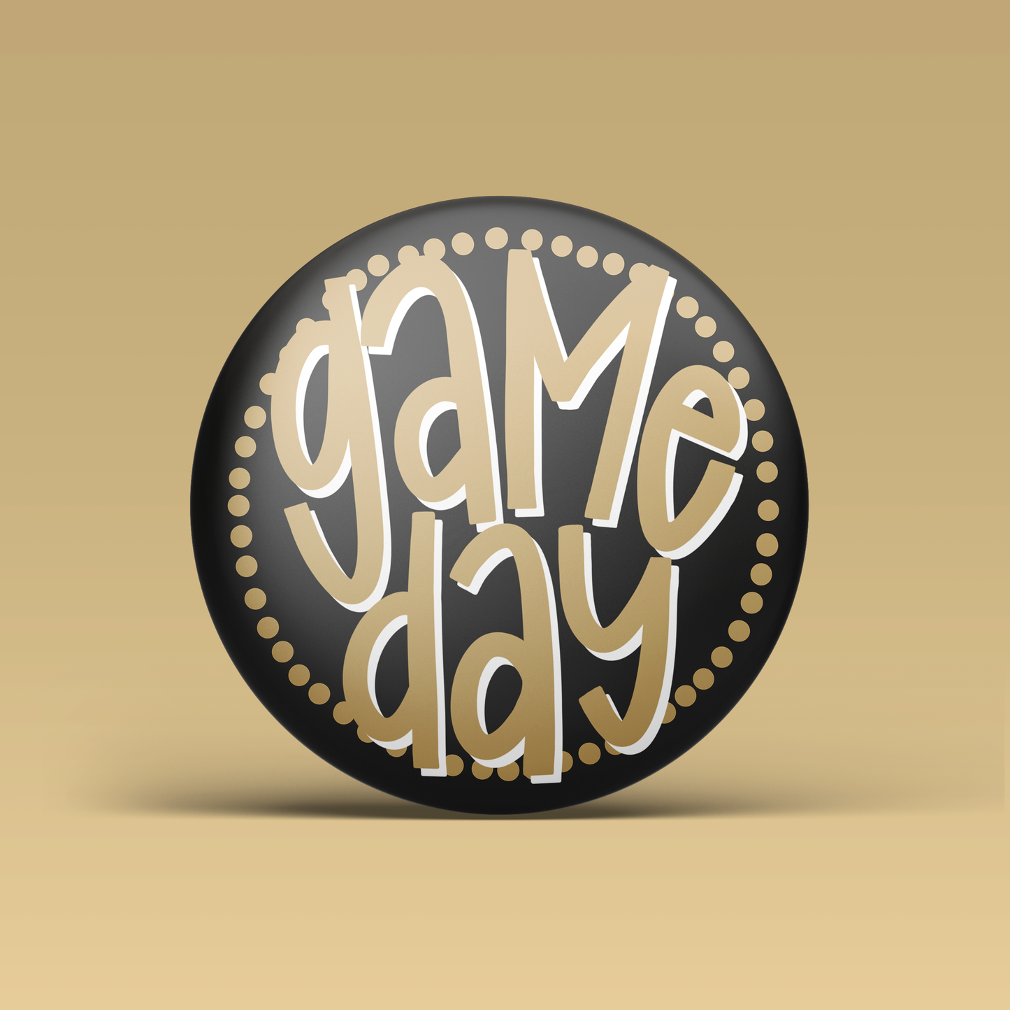 Polka Dot Game Day Button - Gold