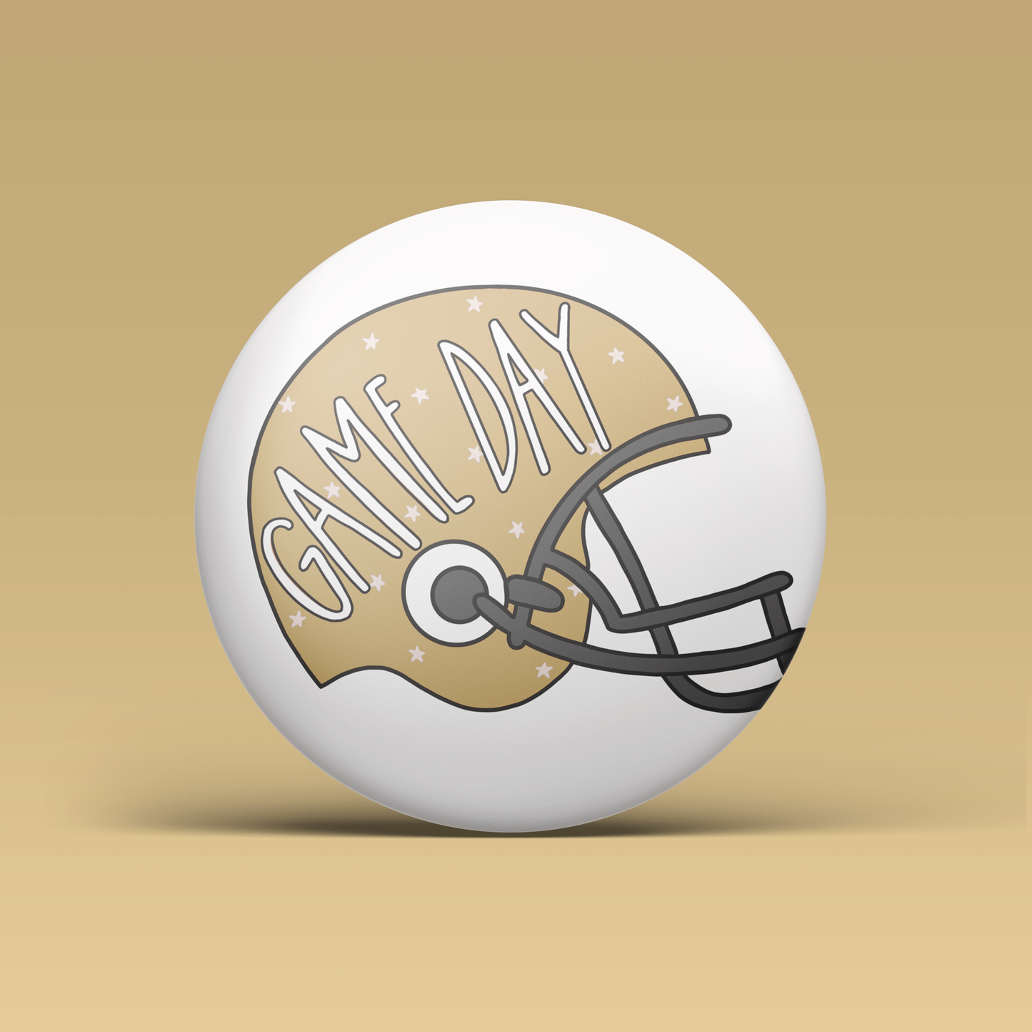 Game Day Helmet Button - Gold